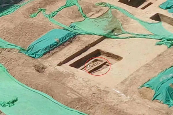 清华大学发现古墓：清华大学六教北侧施工时发现古墓