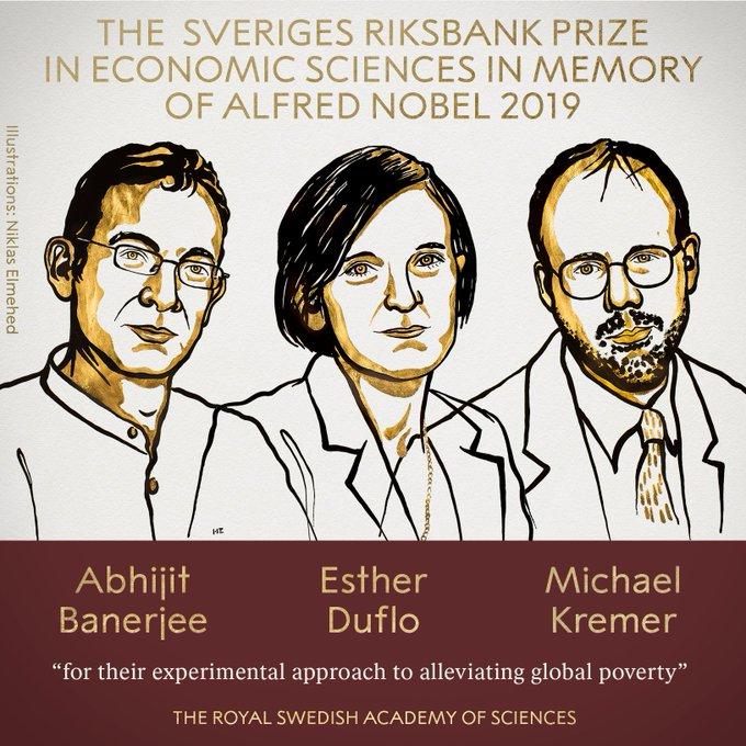 2019年诺贝尔经济学奖得主揭晓：3位经济学家获奖
